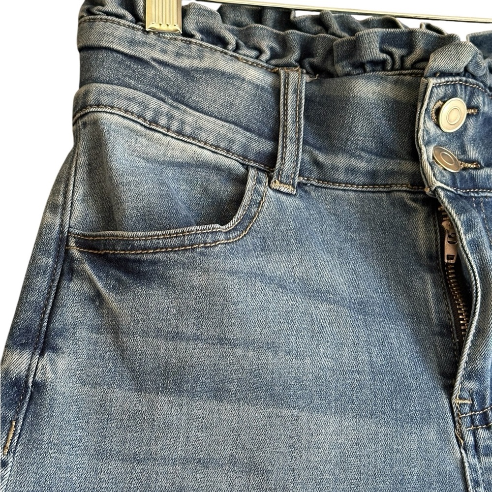 Ashley Mason Juniors Denim Capri Ruffle Waistband Stretchy Pants SZ Small - Picture 10 of 10